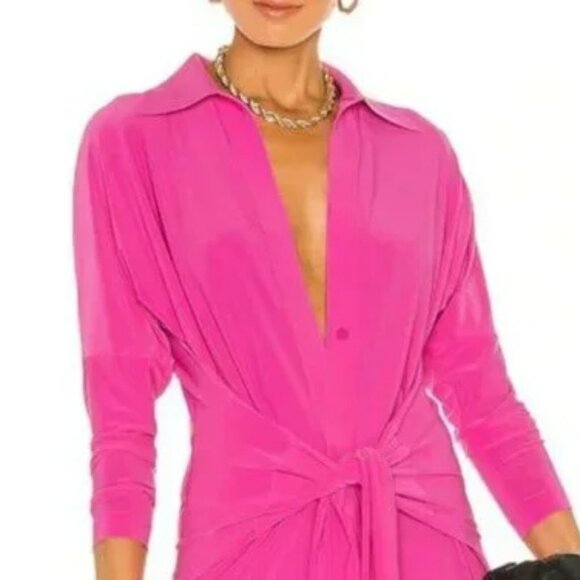 NORMA KAMALI x REVOLVE Mini Tie Front NK Shirt Dress Small 36. -  divino.acegroup.co.in